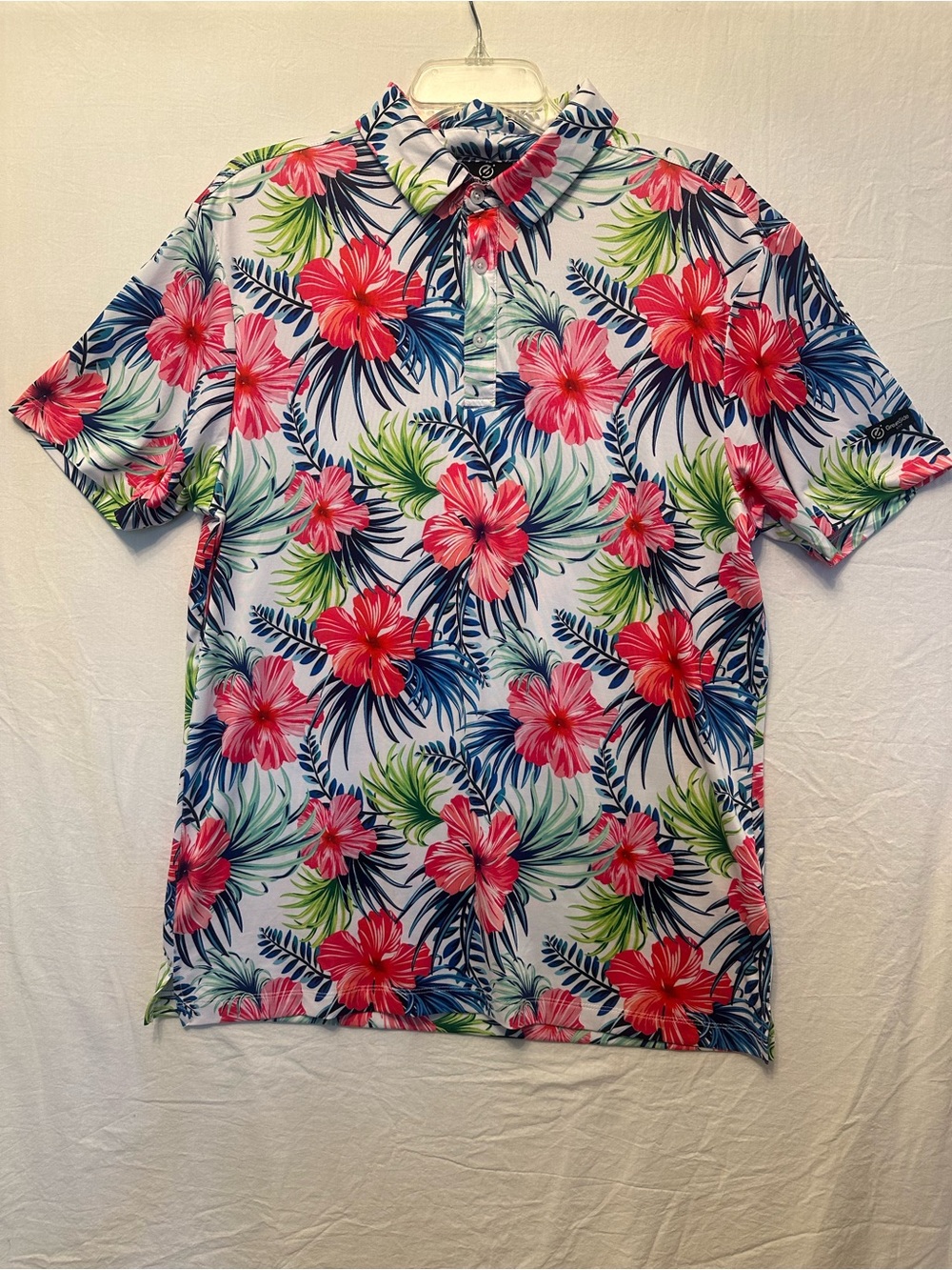 GreenSide Golf Tropical Floral Polo Shirt Men’s Medium Performance Stretch Hawai